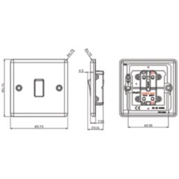 Knightsbridge Raised Edge Rounded 10AX 1-Gang 1-Way Double Pole Switch  Matt Black