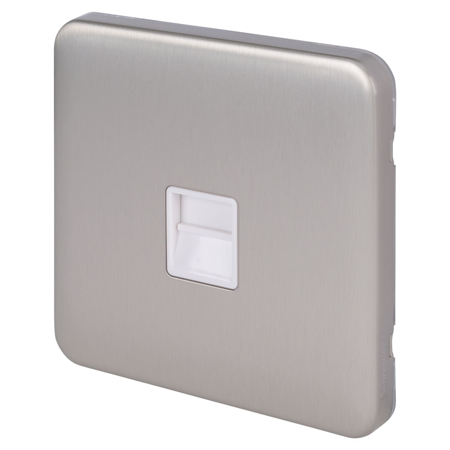 Schneider Electric Lisse Deco 1-Gang Master Brushed Stainless Steel with White Inserts (169FF)
