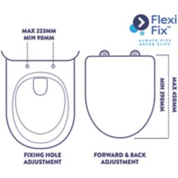 Croydex Eyre Soft-Close with Quick-Release Toilet Seat Thermoset Plastic White