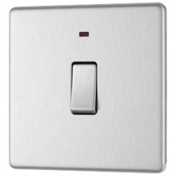 LAP  20A 1-Gang DP Boiler Switch Brushed Stainless Steel with LED