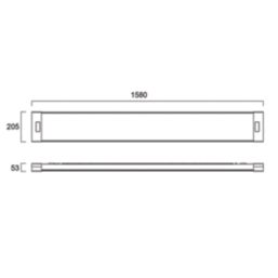 Sylvania Gradeo Rectangular 1580mm x 205mm LED Panel Light White 23/32W 3100/4600lm