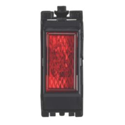 Contactum Red Neon Power Indicator with Black Inserts 230V - Screwfix