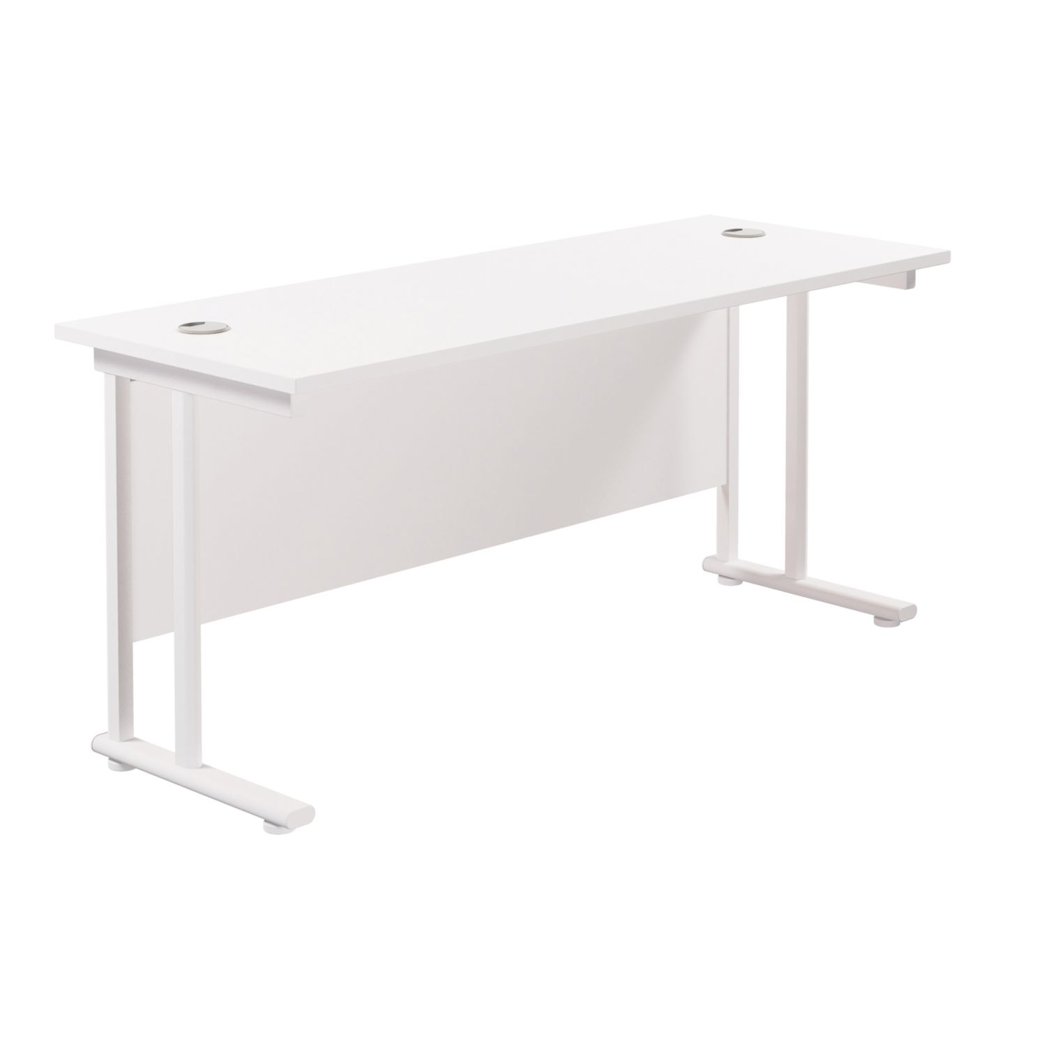 TC Group Aztec Twin Upright Rectangular Office Desk White/White 1800mm x 600mm (169TT)