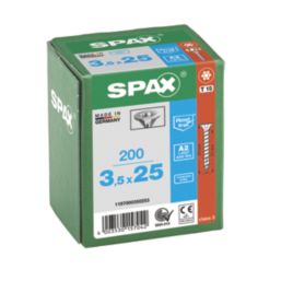 Spax  TX Countersunk Self Drilling Wood Screws 3.5mm x 25mm 200 Pack