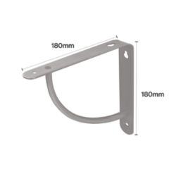 Essentials Cove Shelf Brackets Silver 180mm x 180mm 4 Pack