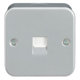 Knightsbridge  Metal Clad Telephone Master Socket Grey with White Inserts