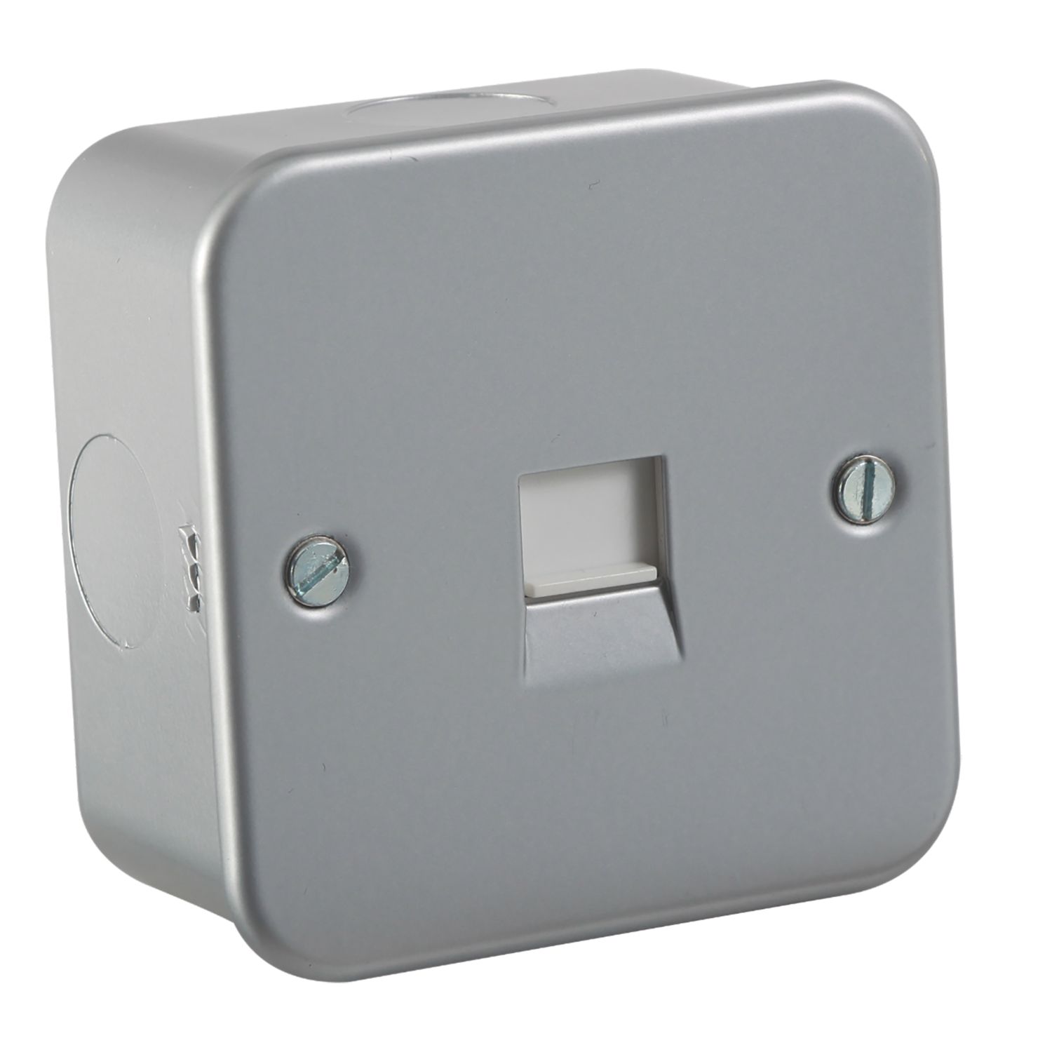 Knightsbridge Metal Clad Telephone Master Socket Grey with White Inserts (169VR)