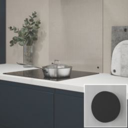 Splashback  Clear with Matt Black Caps Kitchen Splashback 600mm x 750mm x 4mm