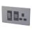 LAP  45A 2-Gang DP Cooker Switch & 13A DP Switched Socket Slate-Effect  with Black Inserts