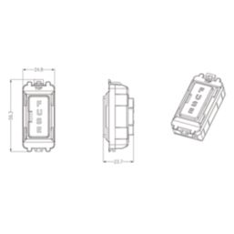 Knightsbridge  13A Grid Fused Spur Brushed Chrome