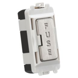 Knightsbridge  13A Grid Fused Spur Brushed Chrome