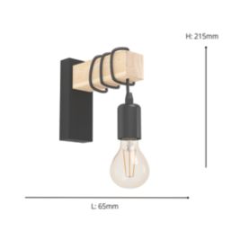 Eglo Townshend Wall Light Black/Brown