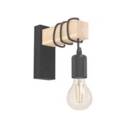 Eglo Townshend Wall Light Black/Brown