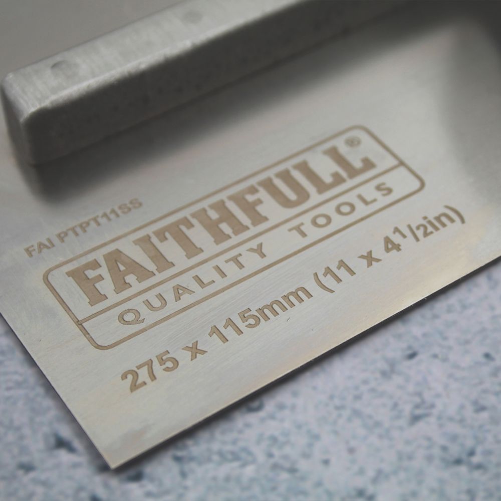 Faithfull Prestige Plastering Trowel - 350x120mm (14x4.75 Inch), 0.6mm Blade, Multi-Color Handle, Professional Plaster Tool 10 thumbnail image
