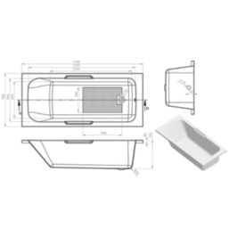 Single-Ended Bath Acrylic No Tap Holes 1700mm x 700mm