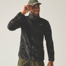 Regatta Morran Full Zip Fleece Textured Print/Black  2X Large 46-48" Chest