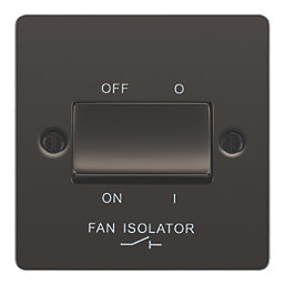 LAP  10A 1-Gang 3-Pole Fan Isolator Switch Black Nickel  with Black Inserts