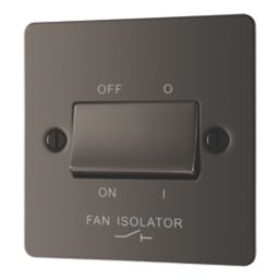 LAP  10A 1-Gang 3-Pole Fan Isolator Switch Black Nickel  with Black Inserts