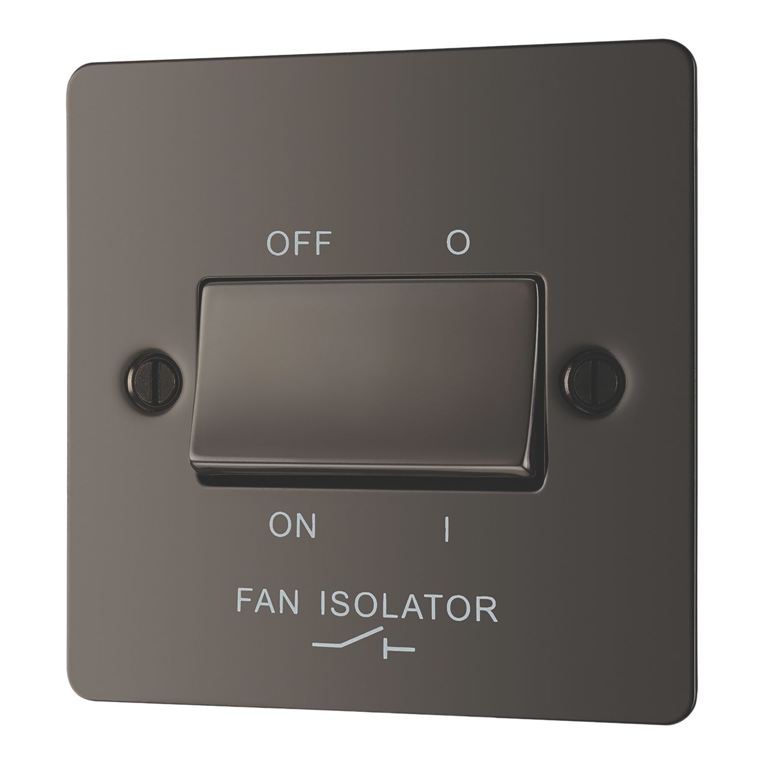 LAP 10A 1-Gang 3-Pole Fan Isolator Switch Black Nickel with Black Inserts (170PN)