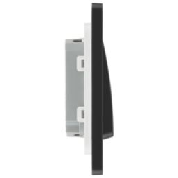 British General Evolve 20A 16AX 2-Gang 2-Way Wide Rocker Light Switch  Black Chrome