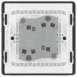 British General Evolve 20A 16AX 2-Gang 2-Way Wide Rocker Light Switch  Black Chrome