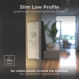 British General Evolve 20A 16AX 2-Gang 2-Way Wide Rocker Light Switch  Black Chrome