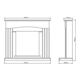Be Modern Linmere Electric Fireplace White 1120mm x 330mm x 995mm