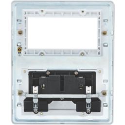 Knightsbridge  13A 2-Gang DP Combination Plate Matt White with White Inserts