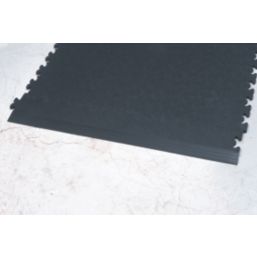 Garage Floor Tile Company X-Joint 5mm Interlocking Floor Tile Edge Ramps Graphite 497mm x 90mm 2 Pack
