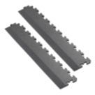 Garage Floor Tile Company X-Joint 5mm Interlocking Floor Tile Edge Ramps Graphite 497mm x 90mm 2 Pack
