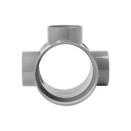 FloPlast  Solvent Weld 3-Boss Double Socket Short Pipe Grey 110mm