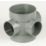 FloPlast  Solvent Weld 3-Boss Double Socket Short Pipe Grey 110mm