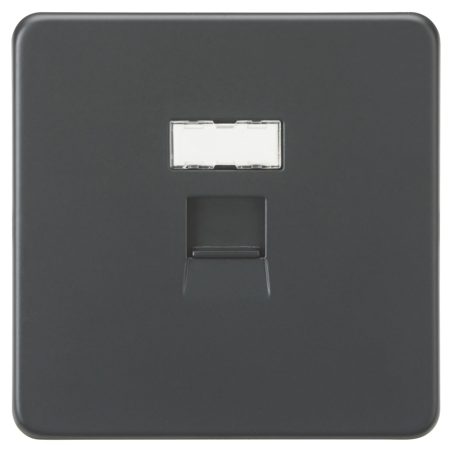 Knightsbridge SFC6AT 1-Gang RJ45 Anthracite with Colour-Matched Inserts (171AM)