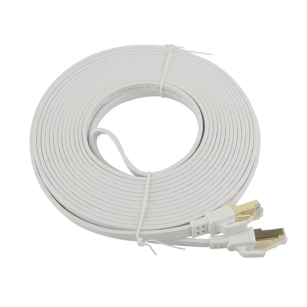 Labgear White Shielded RJ45 Cat 8 Patch Lead 10m - Screwfix
