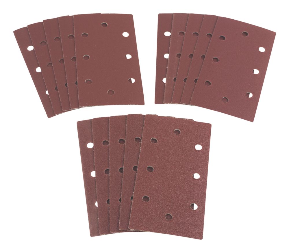 Einhell 1/3 Sanding Sheet Set Punched 187mm x 93mm 60 / 120 / 180 Grit