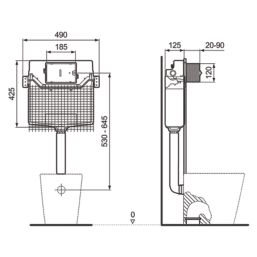 Ideal Standard i.life A Soft-Close BTW Toilet w/ Concealed Cistern Dual-Flush 6/4Ltr