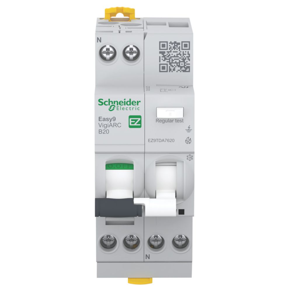 Schneider Electric Easy9 20A 30mA DP Type B AFDD RCBO - Screwfix