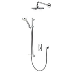 Aqualisa Visage Gravity-Pumped Rear-Fed Chrome Thermostatic Smart Shower with Drencher