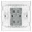 British General Evolve 20A 16AX 1-Gang Intermediate Light Switch Brushed Steel with White Inserts