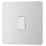 British General Evolve 20A 16AX 1-Gang Intermediate Light Switch Brushed Steel with White Inserts