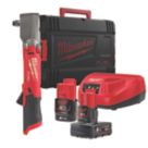 Refurb Milwaukee M12 FRAIWF12-622X FUEL 12V 2 x 2.0 / 6.0Ah Li-Ion RedLithium Brushless Cordless Right Angle Impact Wrench