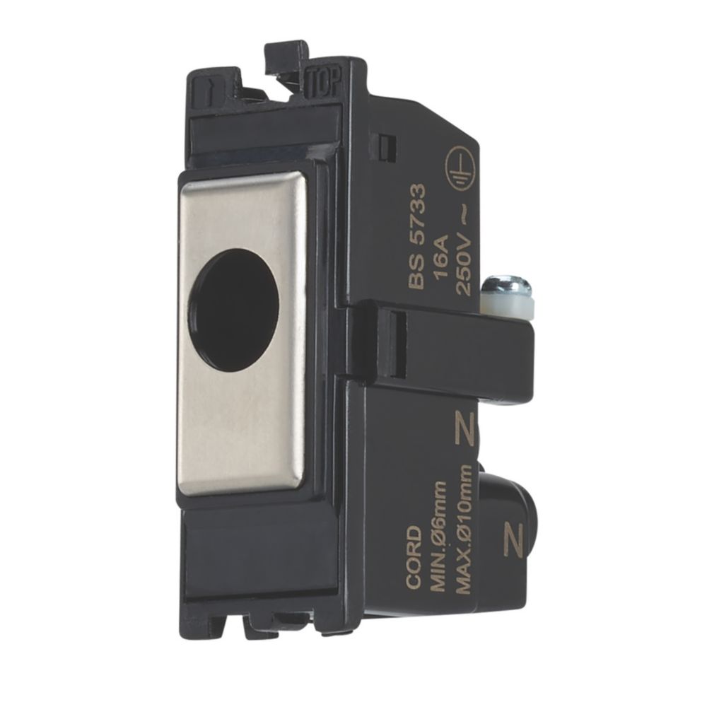 Contactum 16A Modular Flex Outlet Brushed Steel with Black Inserts ...