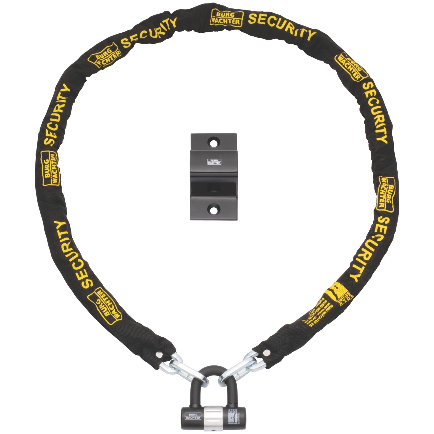 Burg-Wachter Hardened Steel Heavy Duty Security Kit: Chain, Lock & Ground Anchor 2m x 10mm (171YY)