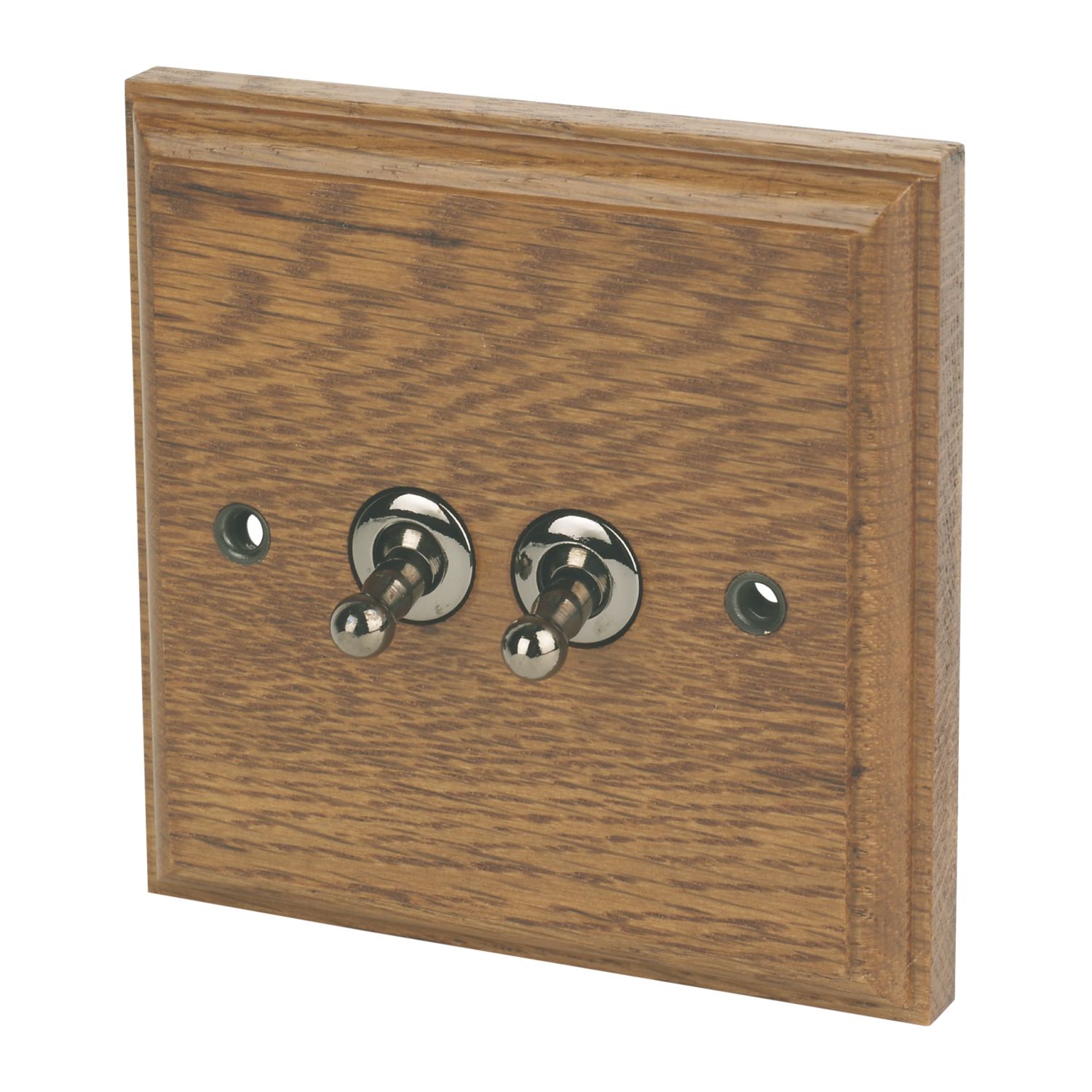 Varilight 10AX 2-Gang 2-Way Toggle Switch Medium Oak (1723H)