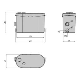 Flomasta  Grey Water Macerator Pump Kitchen Utilities & Bath 400W 220-240V