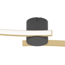 Eglo Aieta LED Ceiling Light Black/Brushed Brass 12W 1450lm