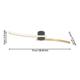 Eglo Aieta LED Ceiling Light Black/Brushed Brass 12W 1450lm