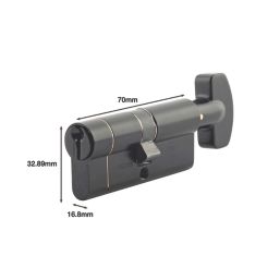 Yale Fire Rated 1 Star 6-Pin Thumbturn Euro Cylinder 35-35 (70mm) Matt Black