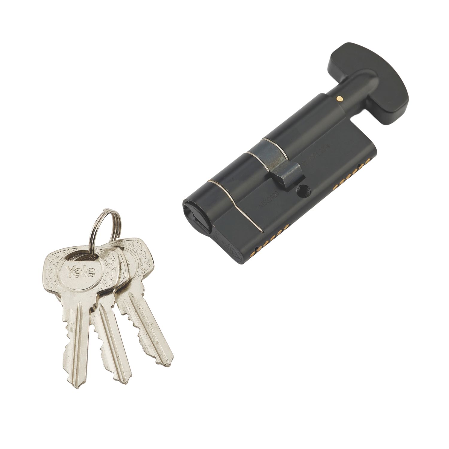 Yale Fire Rated 1 Star 6-Pin Thumbturn Euro Cylinder 35-35 (70mm) Matt Black (172EG)