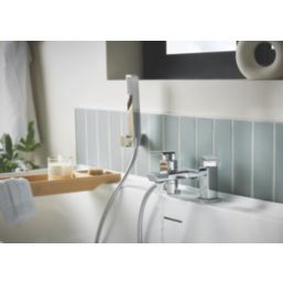 Bristan Cobalt Chrome-Plated 123mm Deck Mounted Dual Control Manual Shower Mixer Tap
